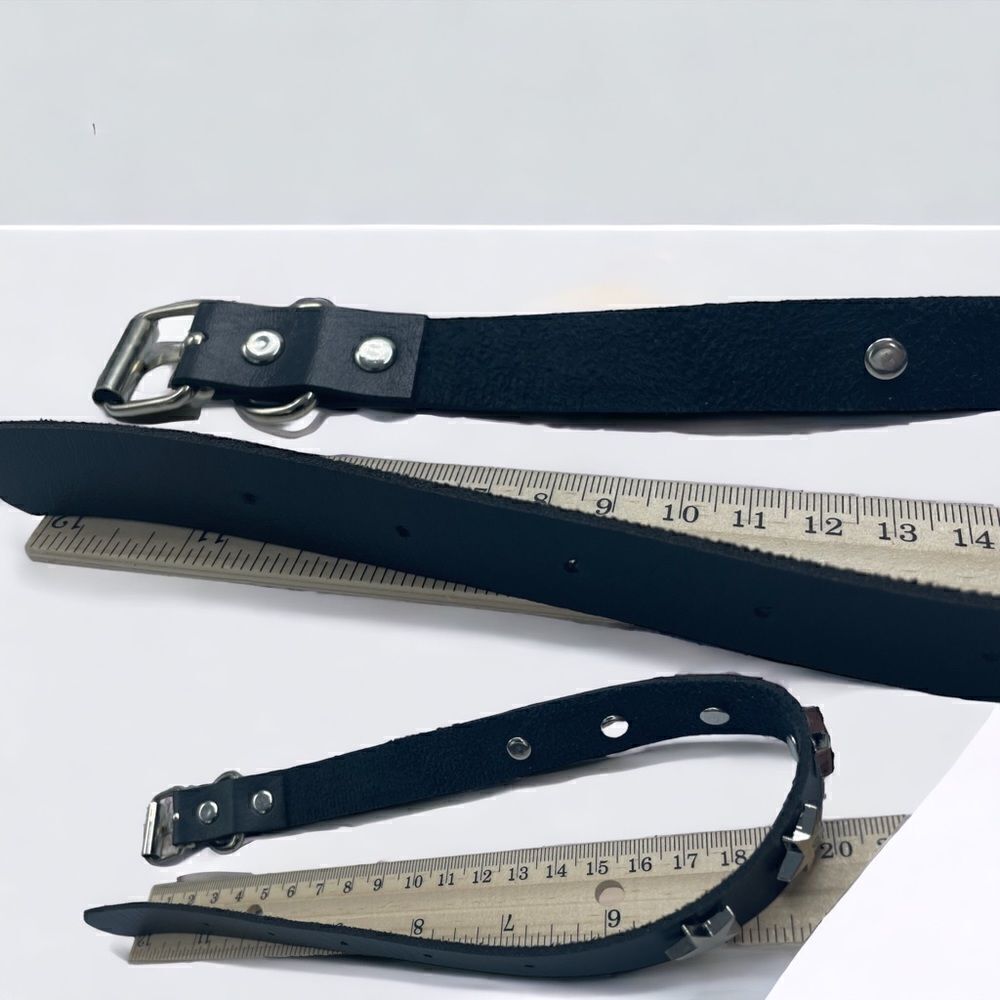 Star-studded Leather Choker Necklace l Buckle l Buttery soft PU leather l New - Picture 6 of 9